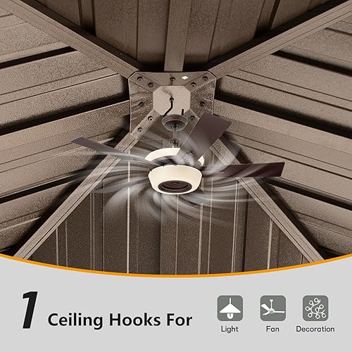 Miniatura 5 de Domi Outdoor Living - Gazebo de aluminio para exteriores de 12 x 12 pies con doble toldo de acero galvanizado para patios, terraza, patio, cortinas