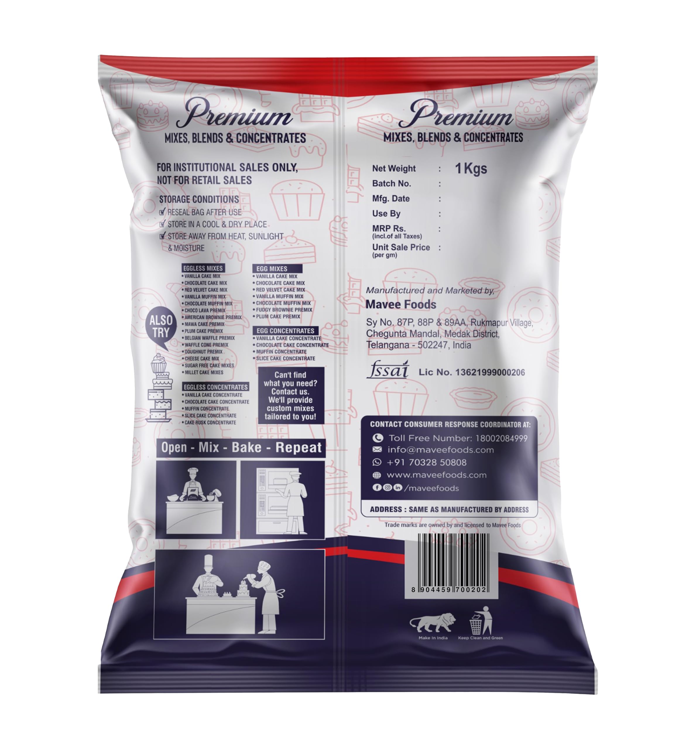 Supreme - Plum Cake Mix Eggless | Premium Baking solutions | Instant Cake Premix Powder | 1Kg - Image 3 thumbnail