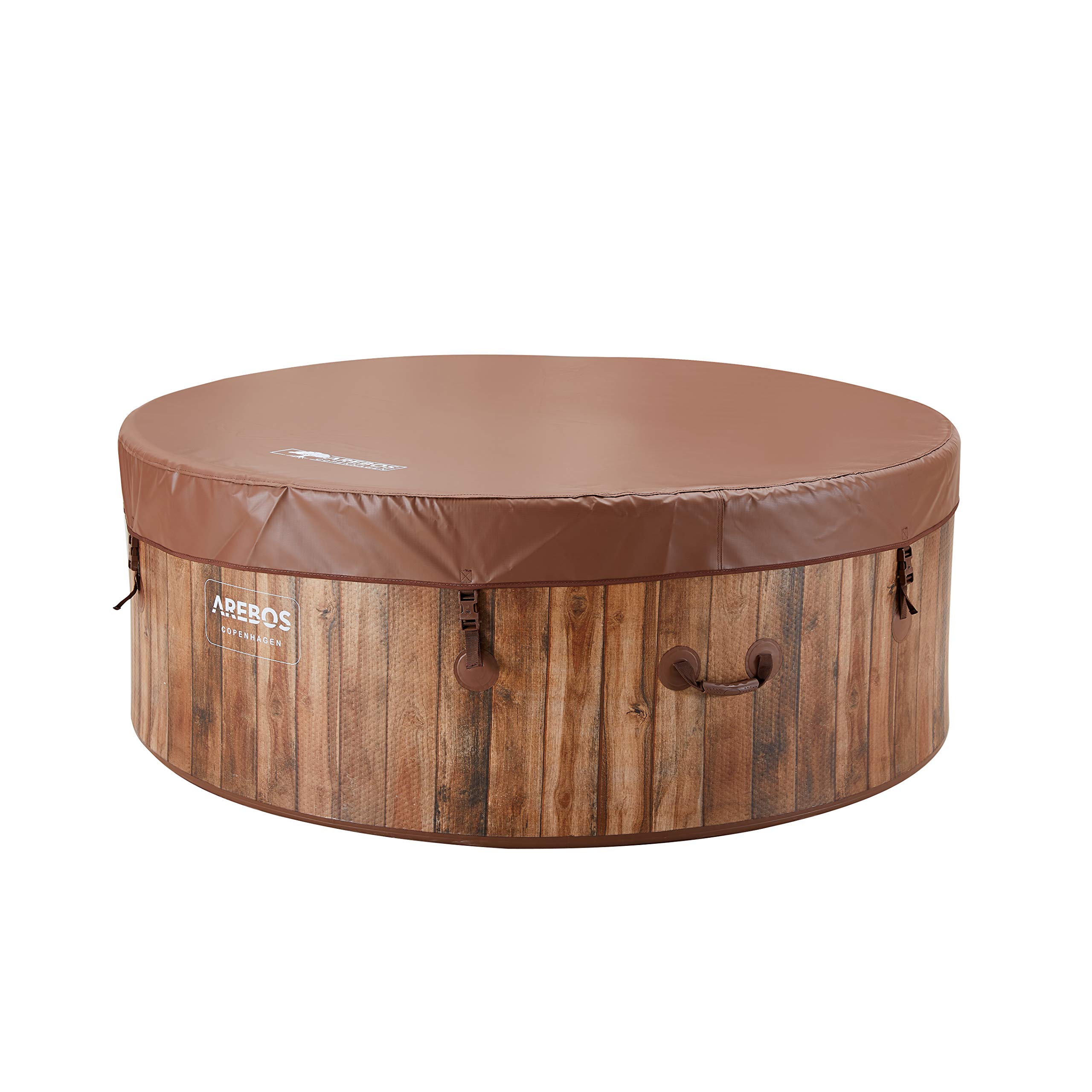 Arebos SPA Hinchable Whirlpool | para Interior y Exterior | ⌀ 180 cm | 7 Personas | Drop-Stitch | 130 boquillas de Masaje | con calefacción | 1120 litros | Incluye Cubierta | Bubble SPA y Wellness