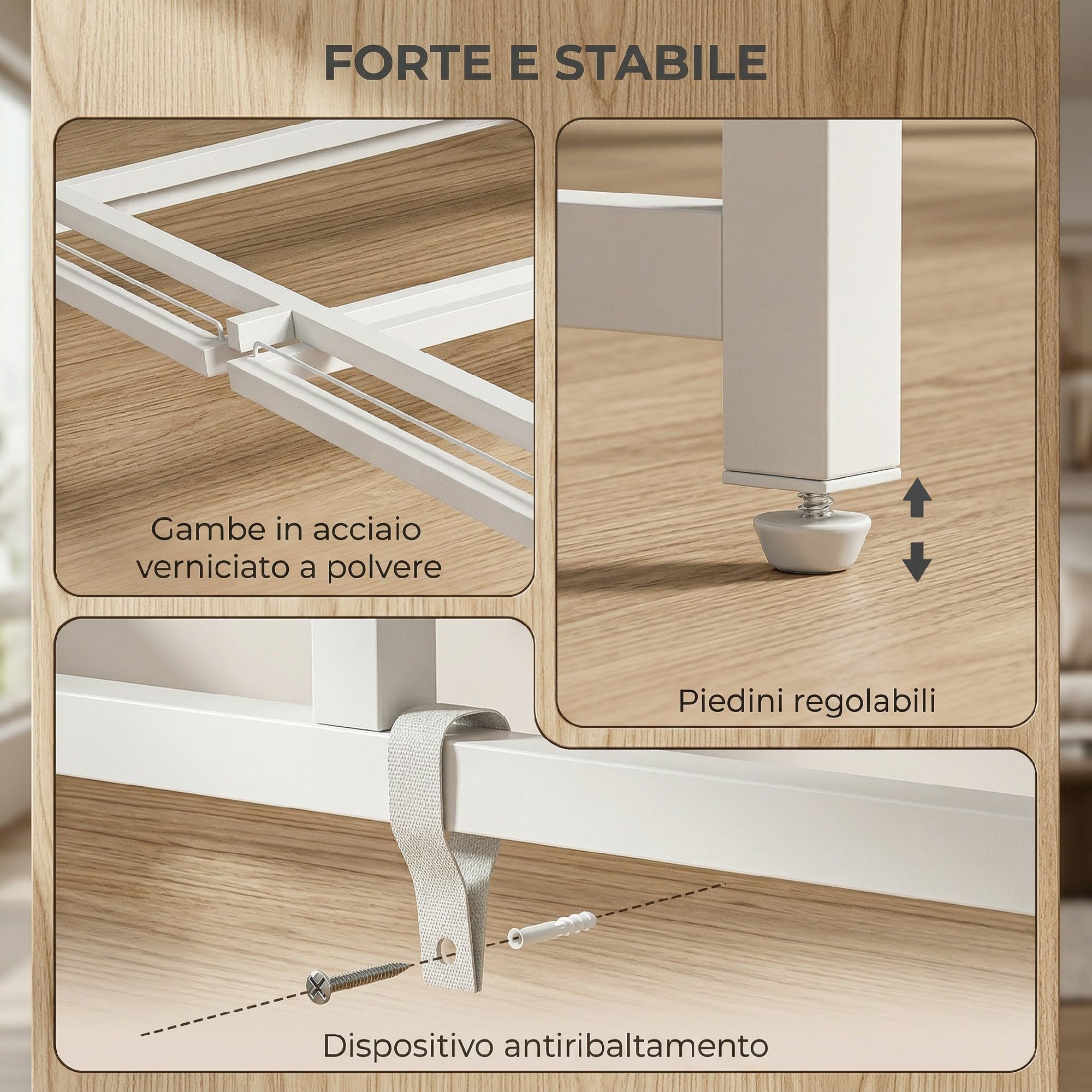 HOMCOM Scrivania Salvaspazio Pieghevole con Stand Monitor Rimovibile, Scrivania Piccola Portatile 100x48x87.5 cm Tavolo Computer Richiudibile per Casa Studio Ufficio, Color Legno