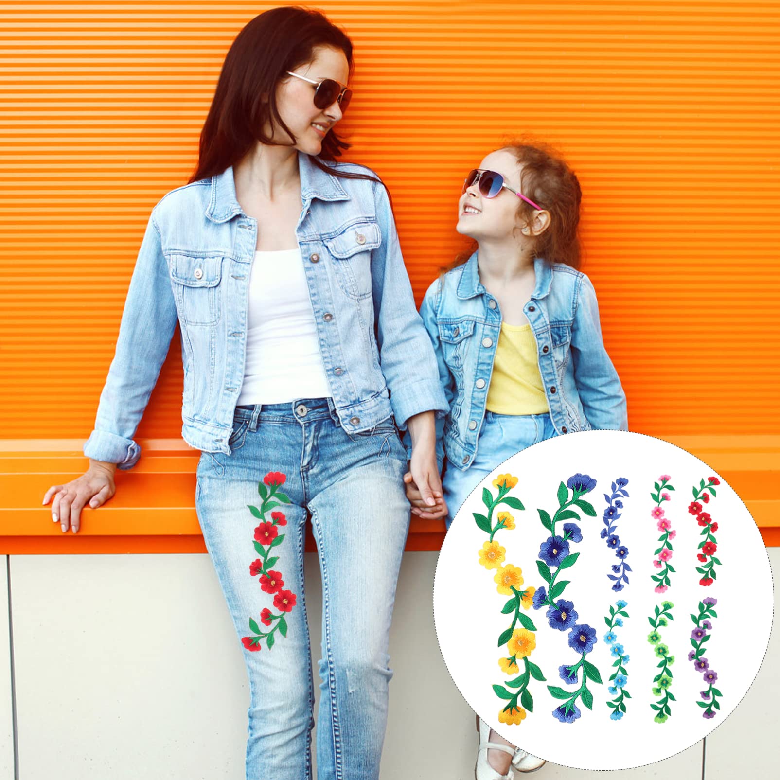 Operitacx 40pezzi Toppe Floreali Ricamate Per Abbigliamento Patch Termoadesive Per Jeans Shirt Per Riparazioni e Decorazioni
