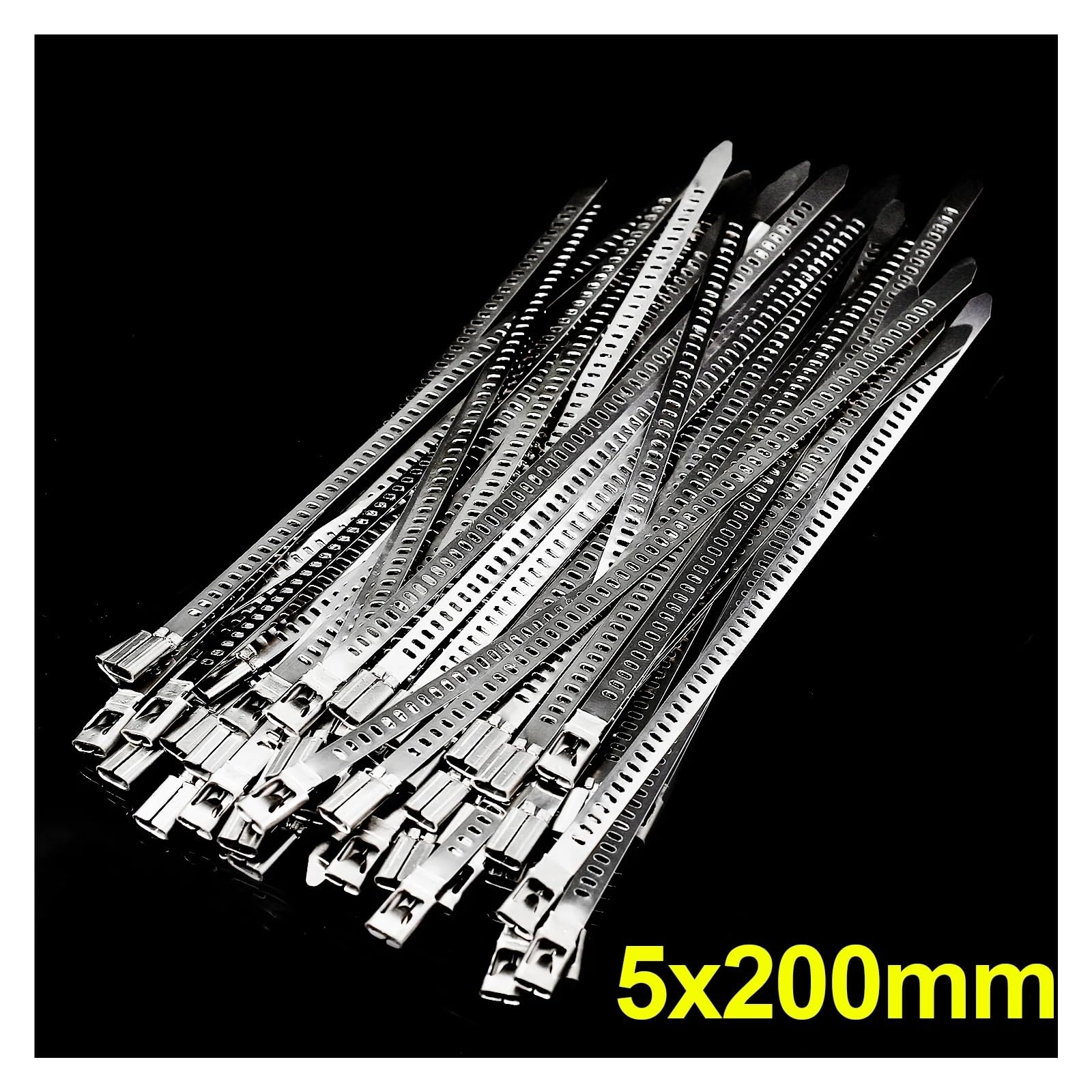 Bridas for cables de acero inoxidable, bridas autoblocantes de alta resistencia, estaca de madera multiusos(5x200mm,100pcs)