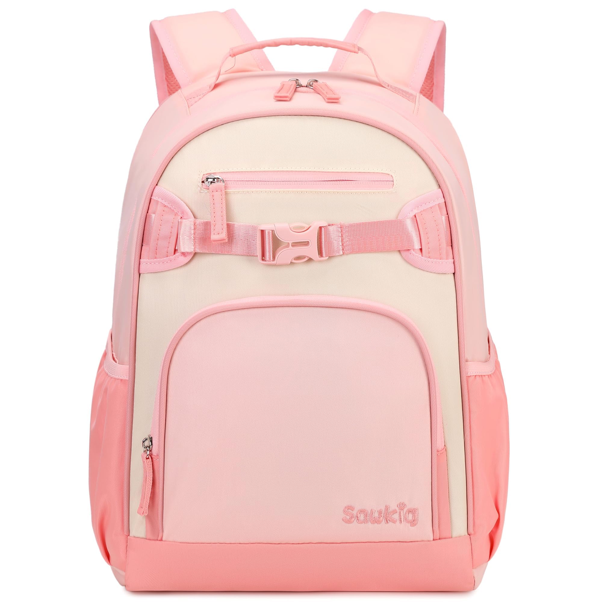 Sawkig Lightweight Cute Kids Backpack for School Kindergarten Elementary Backpacks for Gilrs ages 6-8-10 (Blush Cream Coral)