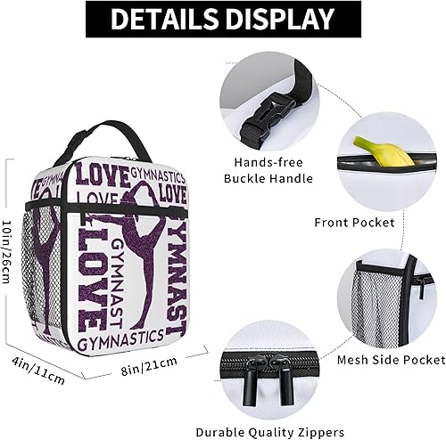 Miniatura 6 de Me Love - Bolsa de almuerzo con aislamiento para gimnasia, bolsa de almuerzo reutilizable, bolsa de almuerzo al aire libre, bolsa de comida para