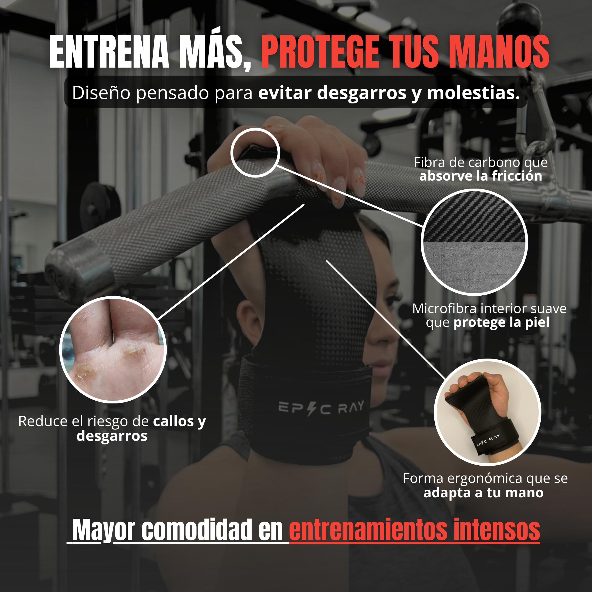 Calleras para Cross Training y Calistenia de Microfibra de Carbono – Kit Calleras, Muñequeras y Cinta Pulgar para Hombre y Mujer