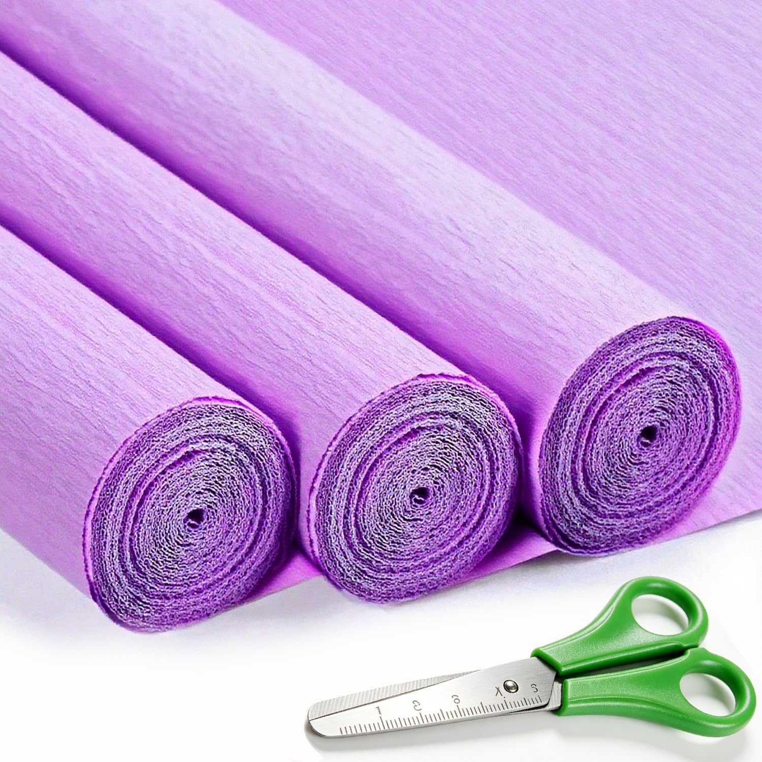 3 Rolls Crepe Paper Violet Color (43 x 250 cm / 17 x 98In), Crepe Paper for DIY Flowers Crafts, Wedding, Birthday Party, Valentine's Day Ornament (Violet Color)