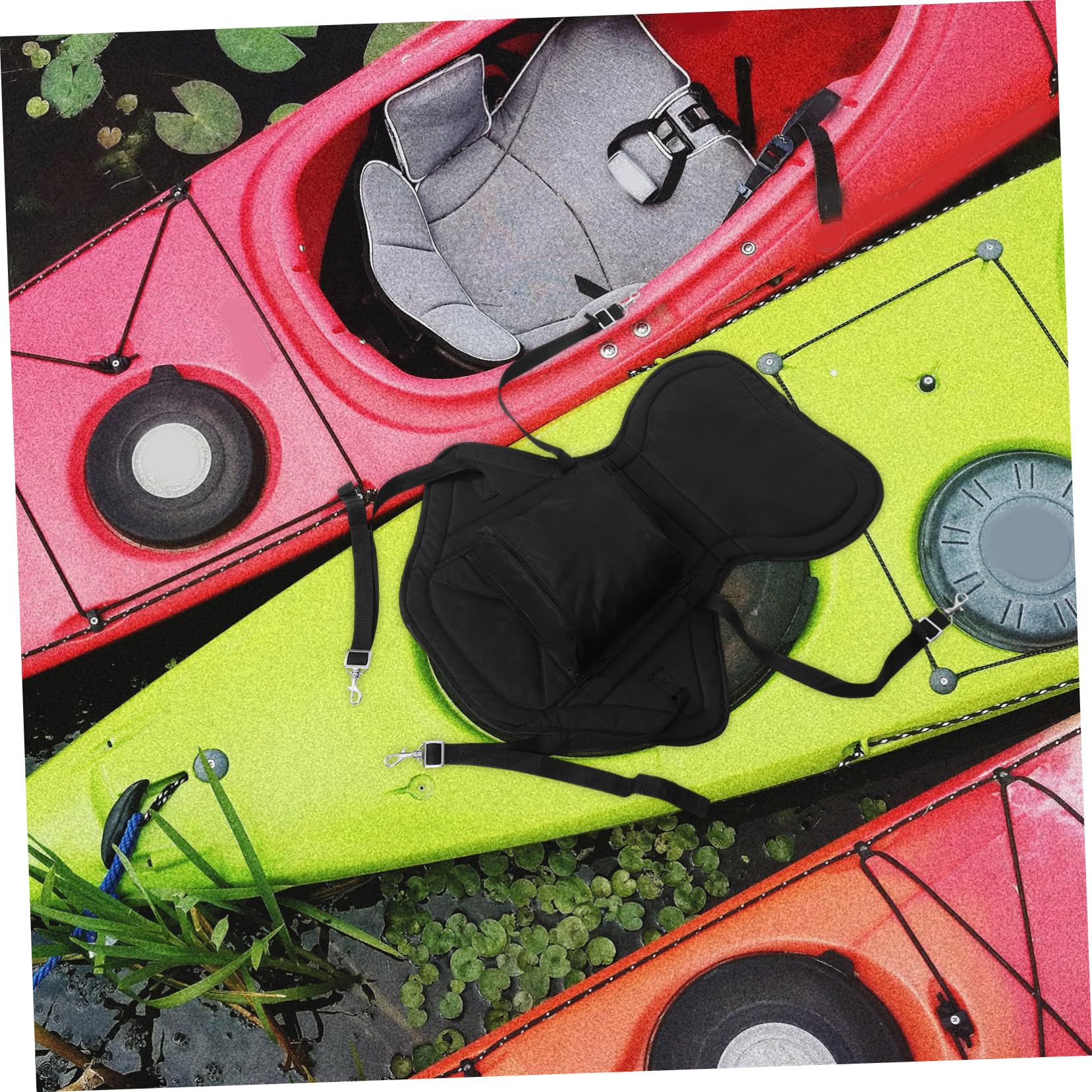 TOYANDONA Schienale Gonfiabile per Kayak Oxford Nero Supporto Comodo e Riutilizzabile per attività Outdoor in Barca e Canoa