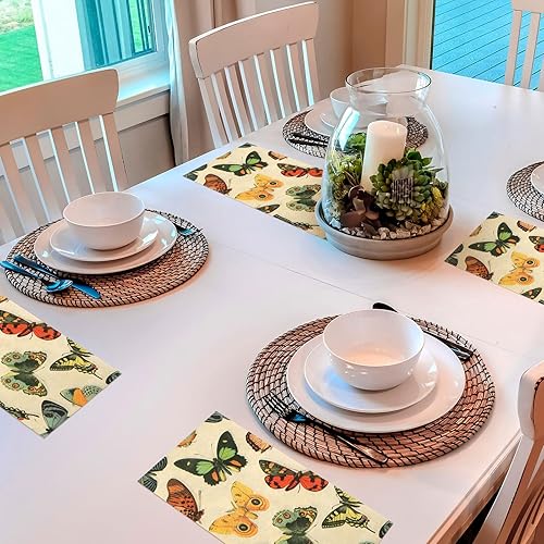 Miniatura 4 de Geyoga 200 servilletas vintage de mariposa para invitados, 2 capas, con temática de mariposa, toallas de mano desechables con temática vintage,