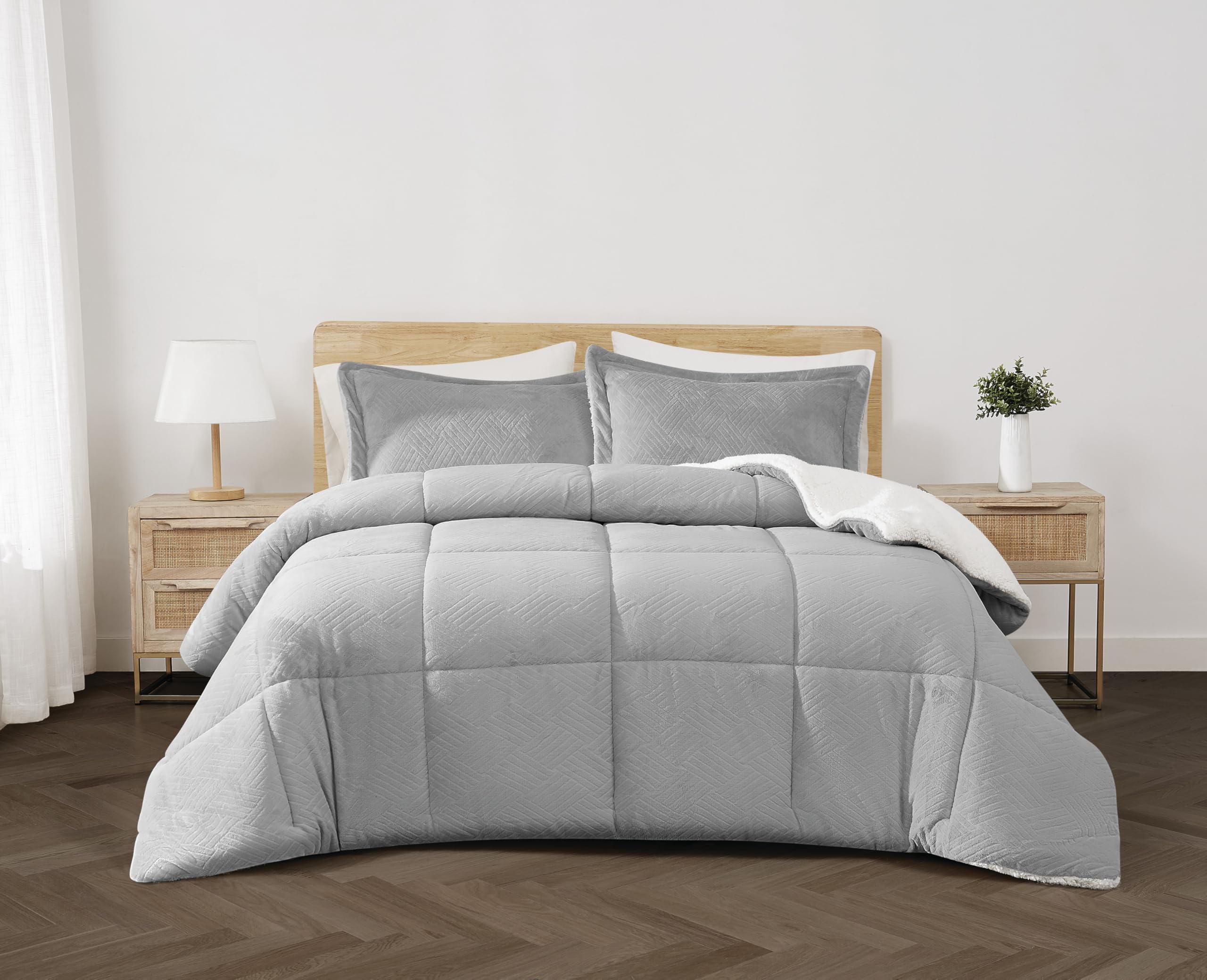 Edredón de piel sintética CANNON tamaño matrimonial Queen ropa de cama texturizada Oeko-Tex