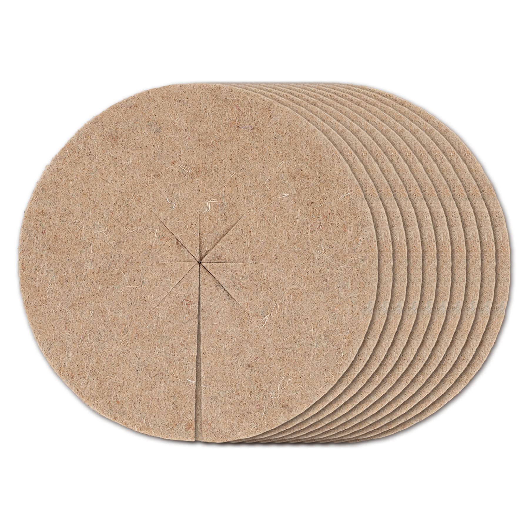 La cordeline Set di 10 Dischi pacciamatura Naturale, Ø 19 cm, Protezione Cattive Erbe, Freddo, Naturale