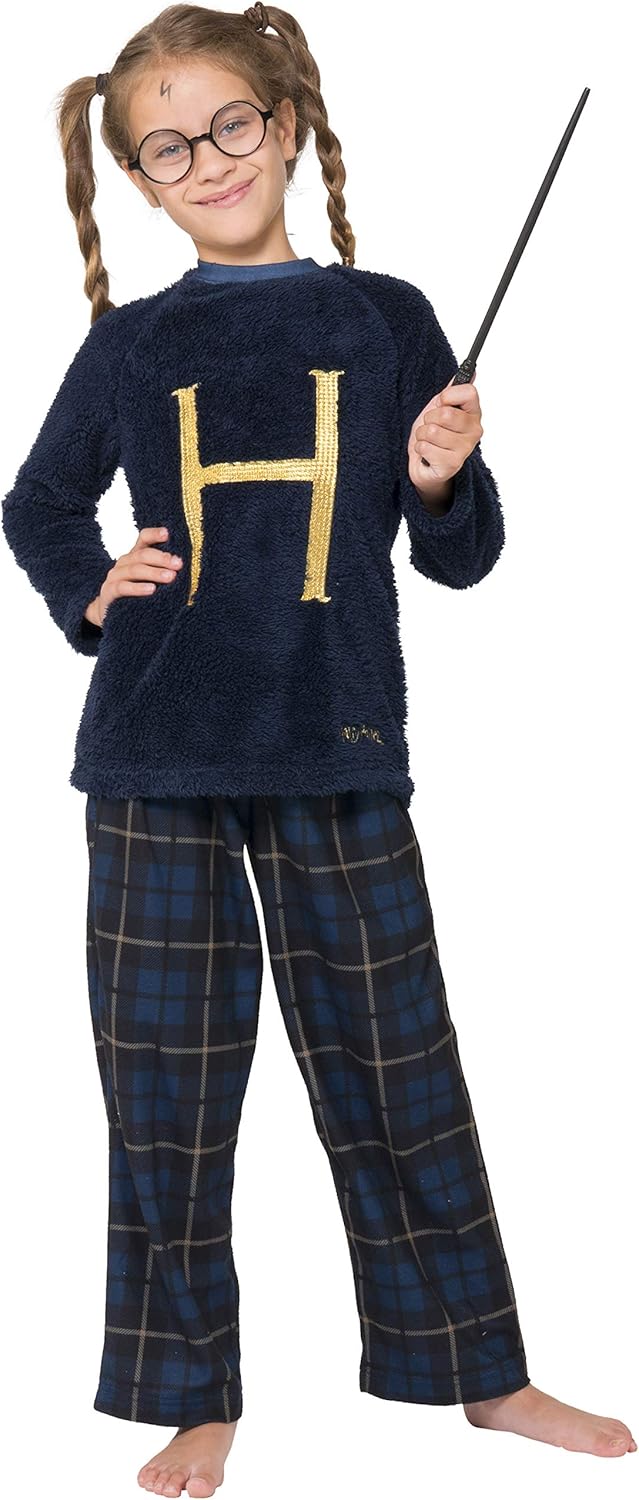 Harry Potter Mrs. Weasley H Holiday Christmas Sweater Fleece Flannel Pant Pajama 2pc Gift Set - Image 3