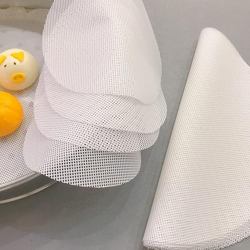 Miniatura 7 de HYMAOME - 10 revestimientos de silicona antiadherentes de malla para vaporizar bollos de sopa, bollos de sopa, rollos, 2 tamaños,