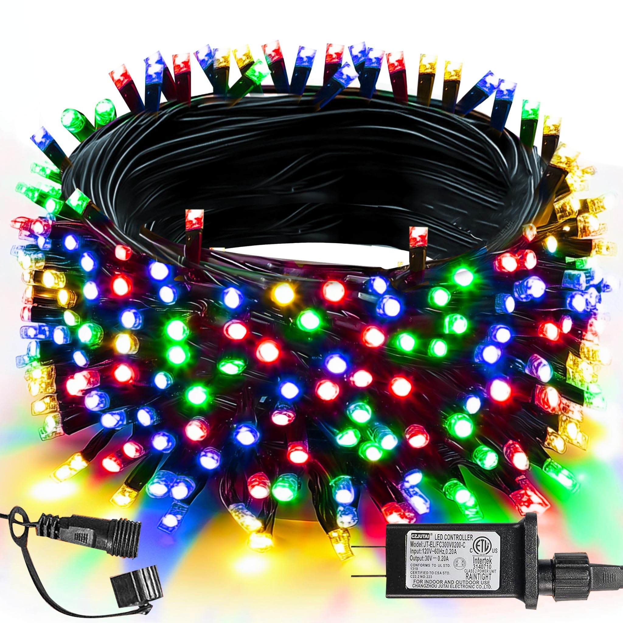 TW SHINE Christmas Lights, 200 LED 66FT Outdoor Christmas Lights Plug in with 8 Modes, Waterproof Light Outdoor, Indoor Xmas Decorations for Party Yard House Decor, Multi-ColoredTW SHINE Christmas Lights, 200 LED 66FT Outdoor Ch…