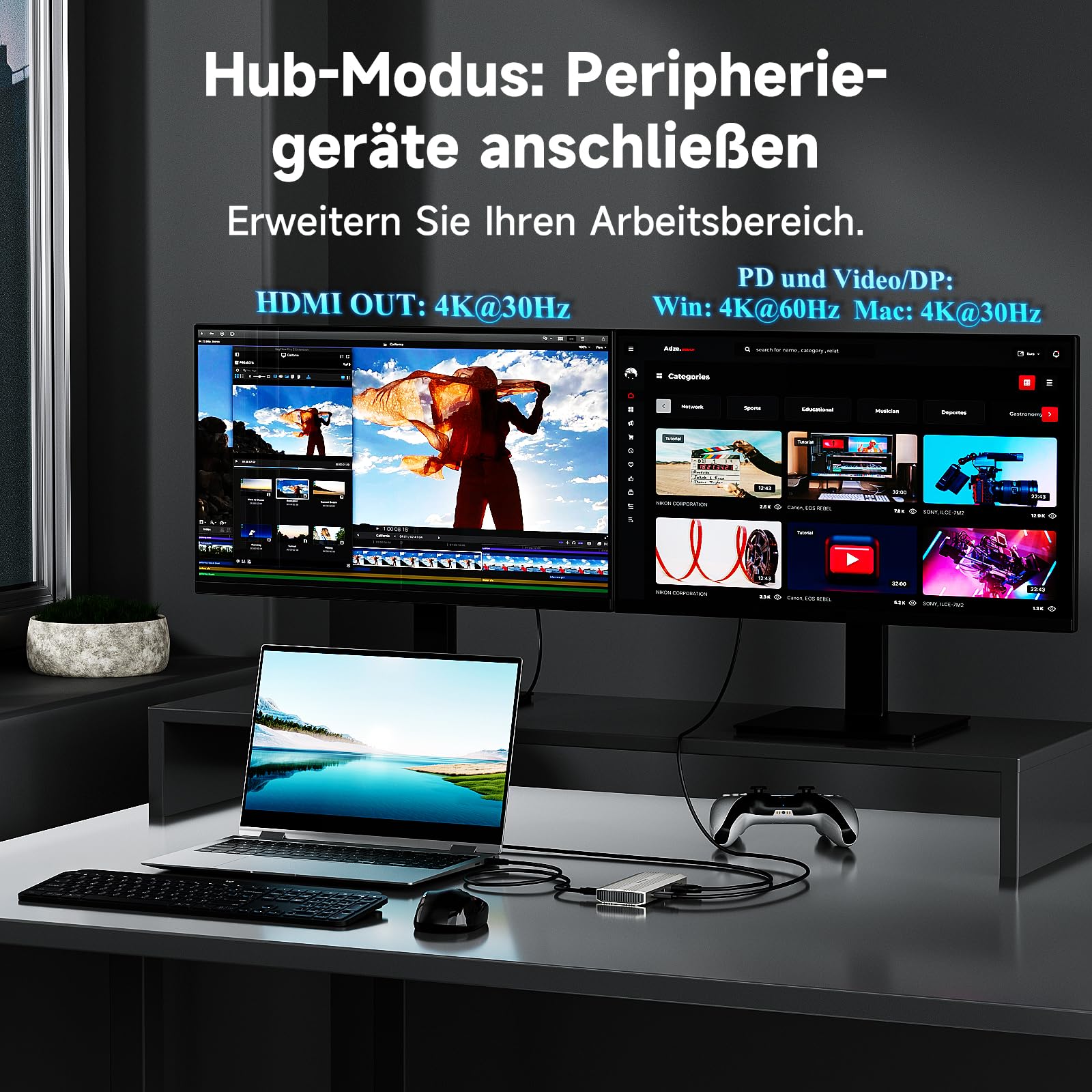 WAVLINK Videoaufnahmekarte,4K@30Hz Loop Out,Einzelanzeige 4K@144Hz | 100W PD, HDMI-Aufnahmekarte für Streaming, kompatibel mit PS5/Xbox/Switch & OBS, Windows und Mac nutzbar
