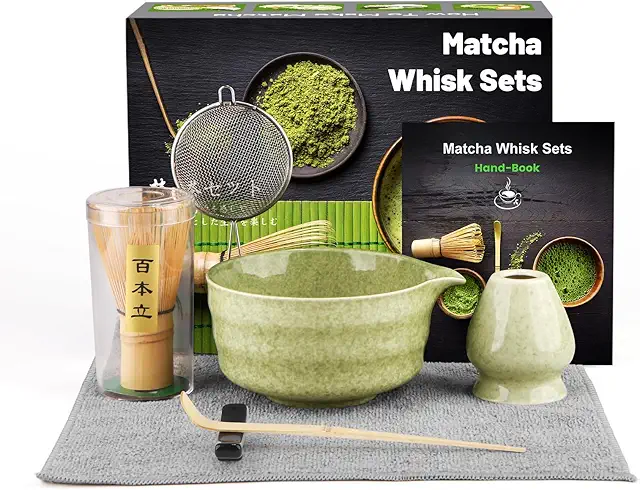 7-Piece Matcha Whisk Set - Traditional Japanese Tea Ceremony Kit with Bamboo Accessories