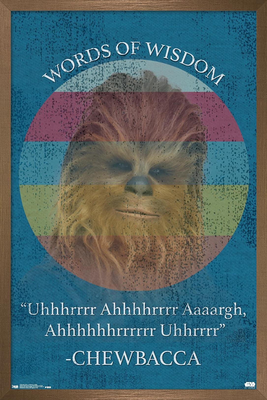 Trends International Star Wars: Saga - Chewbacca Quote Wall Poster, 14.725" x 22.375", Bronze Framed Version