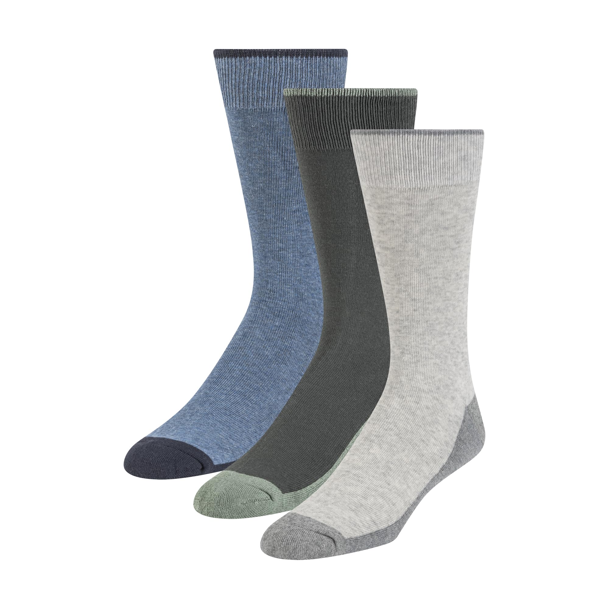 Ted Baker Men's 3 Pack Cushioned Crew Socks, Black, OS, Grey Heather/Urban Chic/Denim, One Size
