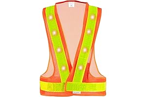 Lighted Safety Vest: Reflective LED Vest for Enhanced Night Visibility (Orange)