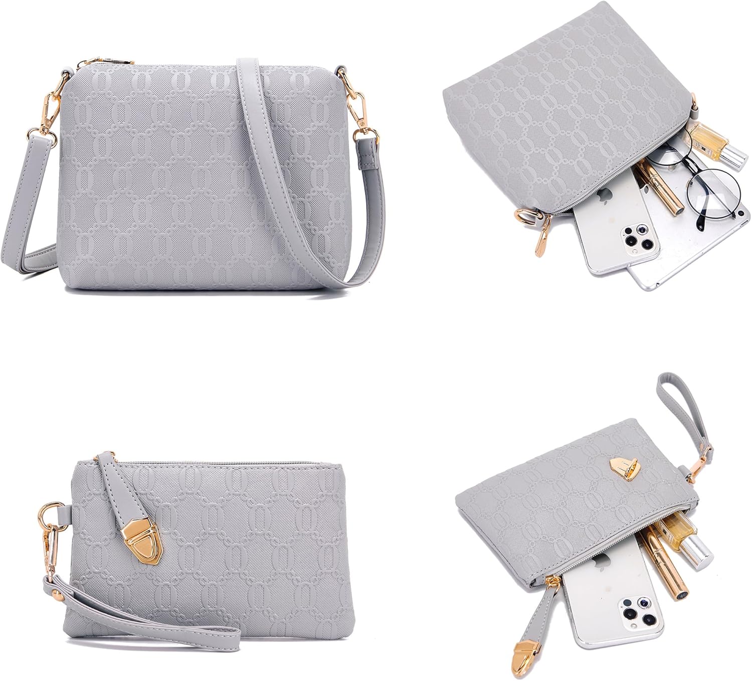 Purse for Women Fashion Medium Shoulder Bag Crossbody Bag Top Handle Tote Handbag Set 4PCS - Image 6