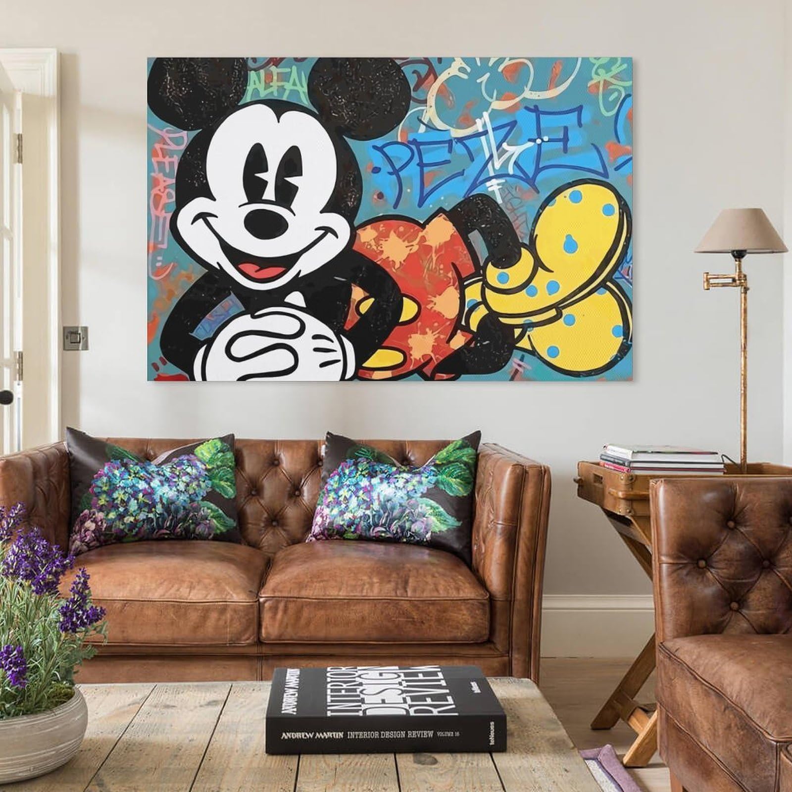 Amazon.co.jp: ミッキーマウス 壁画 キャンバス絵画 アートパネル 現代