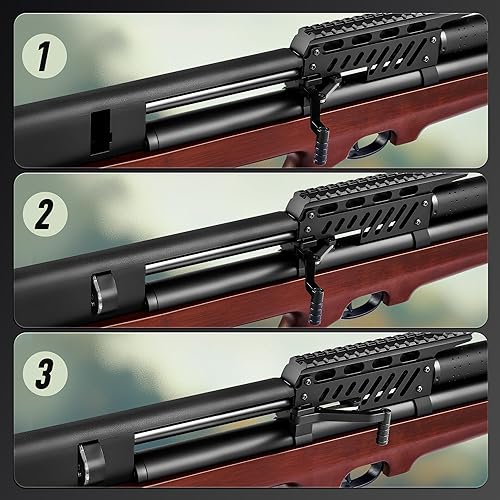 Miniatura 3 de PINTY Pistola de pellets PCP, rifle de aire de pellets de calibre 0.22 de 0.217 in para adultos, pistola de aire PCP de un solo disparo, pistola de