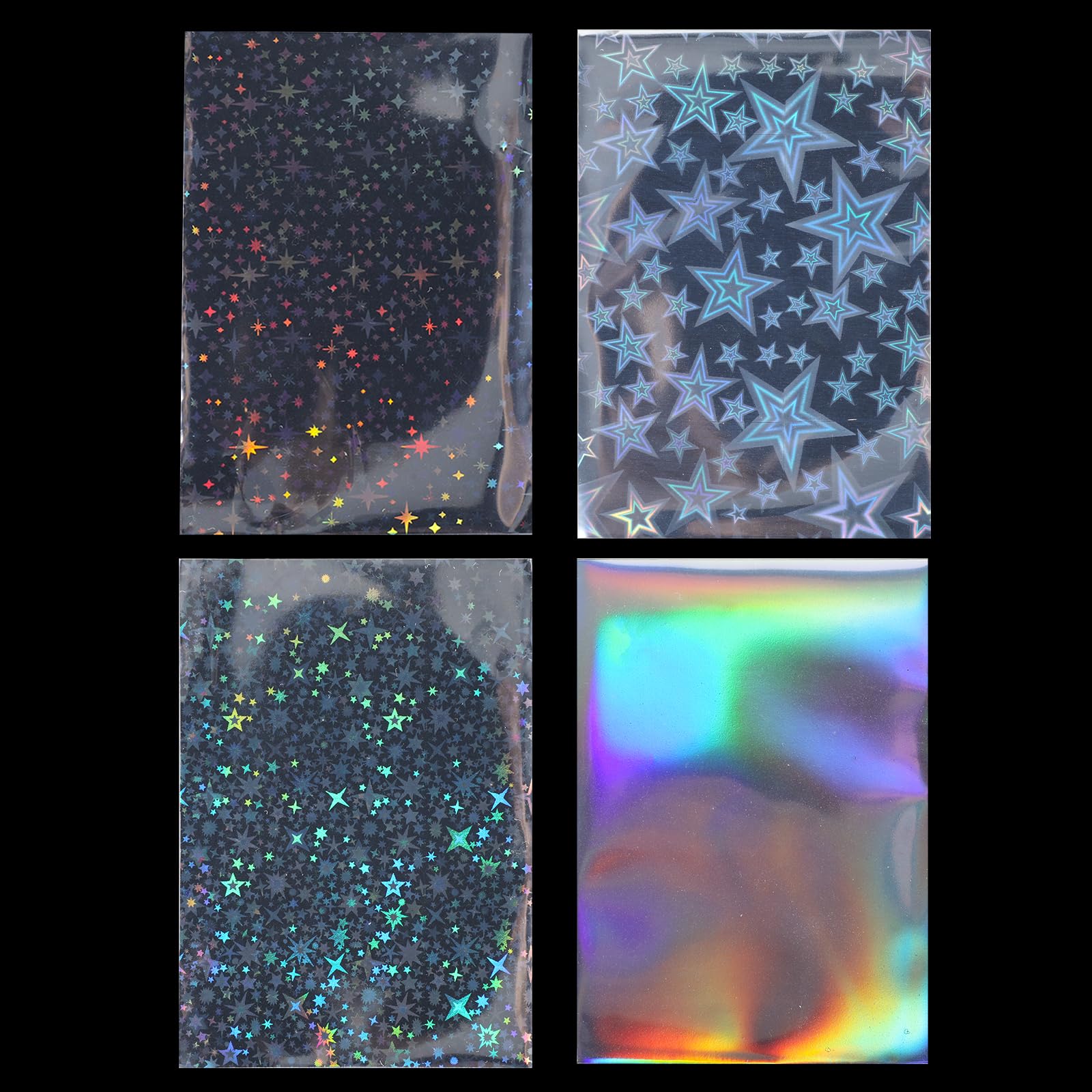 200 Pcs Holographic Photocard Sleeves for Collectible Cards, 61×88mm/2.4×3.5in Inches Cute Card Sleeves, Transparent Holographic Card Sleeve for Cards, Photos Protective