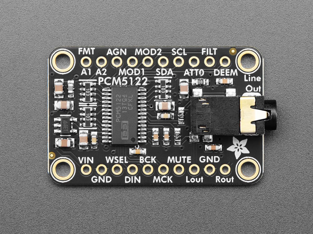 Adafruit PCM5122 I2S DAC con Line Level Output, HW, I2C/SPI, 6421