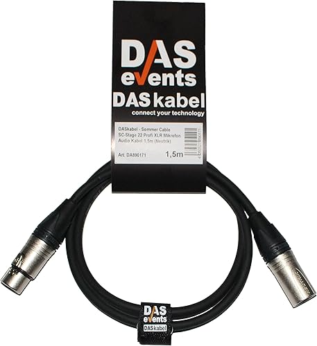 DASkabel Sommer Cable SC-Stage Profi XLR Mikrofon Audio Kabel 1 5m  Neutrik 