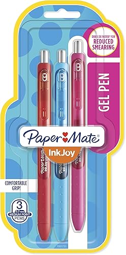 Paper Mate InkJoy - Bolígrafos de gel, punta media, colores surtidos, 3 unidades