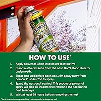 Vista 4 de Spectracide Aerosol asesino de avispas y avispones mata avispas, avispones y chaquetas amarillas al contacto y elimina el nido, paquete de 12