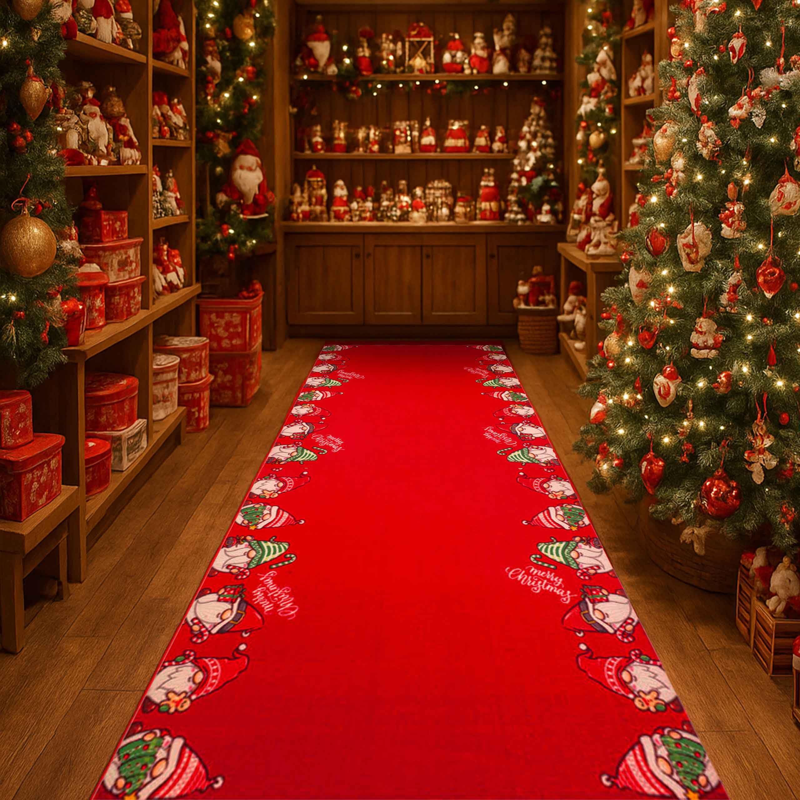 Olivo.Shop | Jingle Roll - Alfombra navideña por Metros, para Interior y Exterior, 1 Metro de Ancho, para Eventos y preparaciones (Gnomes, 5 Metros)