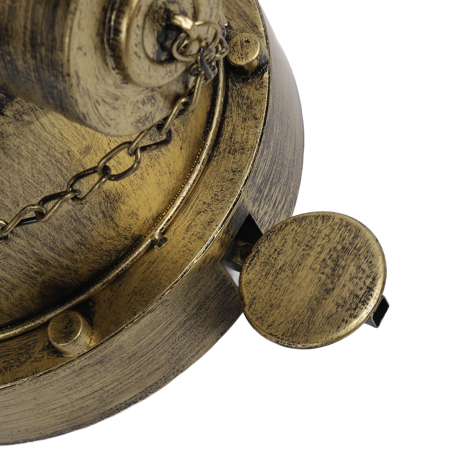 Cryfokt Bote de Basura Industrial Retro de Gran Capacidad para Boca de Incendios, Práctico Contenedor con Pedal de Hierro Forjado para Decoración de Sala de Estar (GOLD)