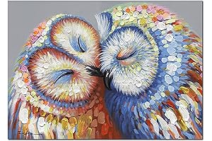 Kissing Owl Couple Wall Decor for Living Room