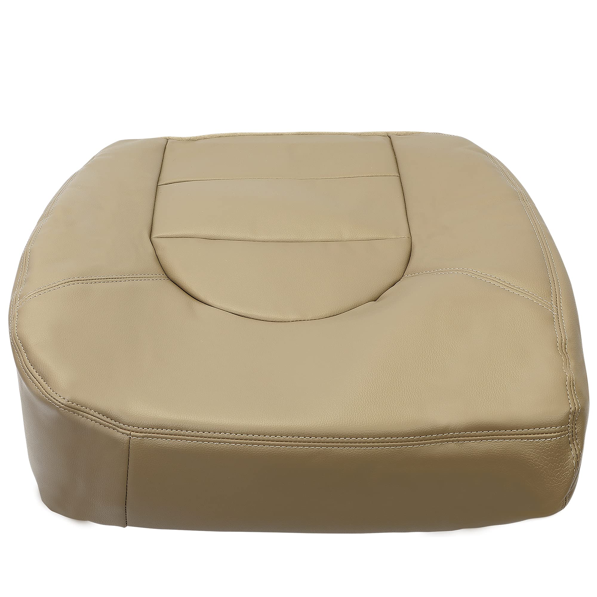 ECOTRIC Seat Bottom Cover Compatible with 1999 2000 Ford F250 F350 F450 Lariat - Tan Artificial Leather Front Passenger Side
