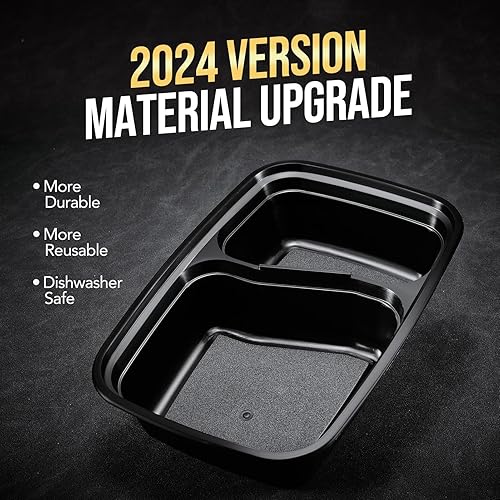 Miniatura 4 de Glotoch - Paquete de 10 recipientes de 32 onzas (actualización 2024) contenedores reutilizables aptos para microondas, contenedores de