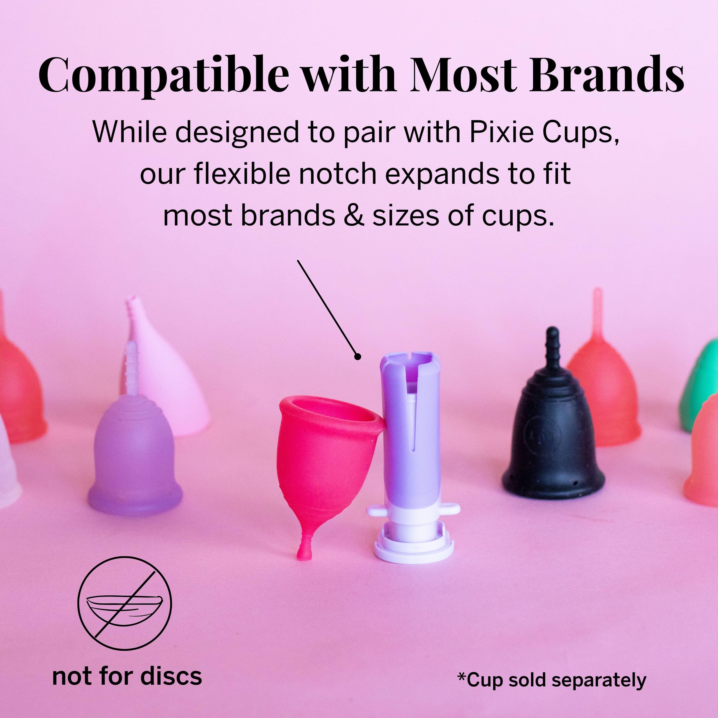 Pixie Menstrual Cup Applicator - Inserts Like A Tampon - Every Woman Can Now Use Period Cups - Perfect for Long Nails - Self Sanitizer TPE Properties - Travel Case (Cup Applicator)