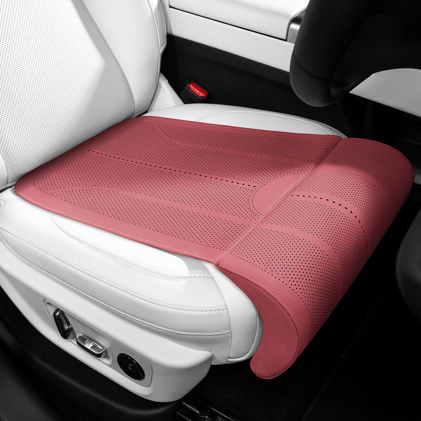 Accessoire extension assise Hyundai Kona cuir PU rouge antidérapant