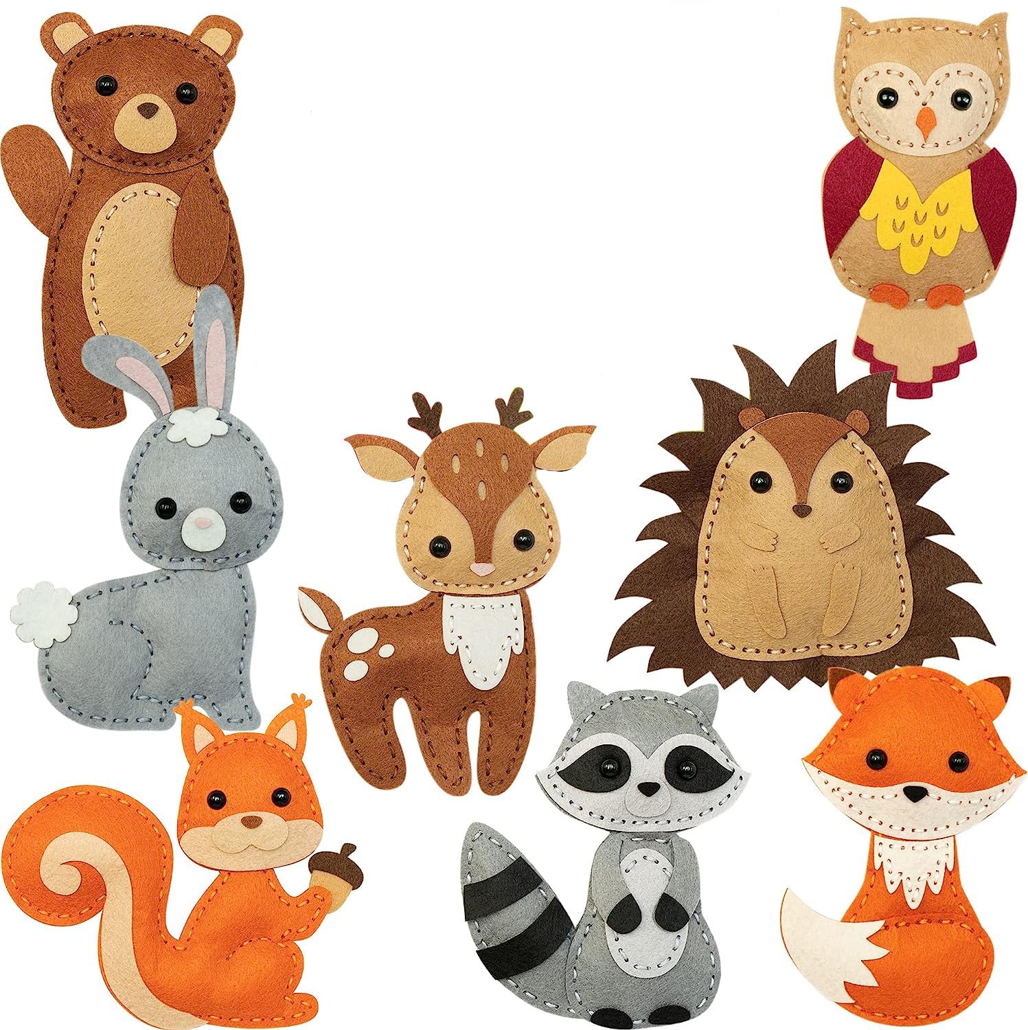 THE WHITE SHOP Sewing Kit for Kids, Fun and Educational Animal Craft Set for Boys and Girls Age 7-12, Sew Your Own Felt Animals Craft Kit for Beginners