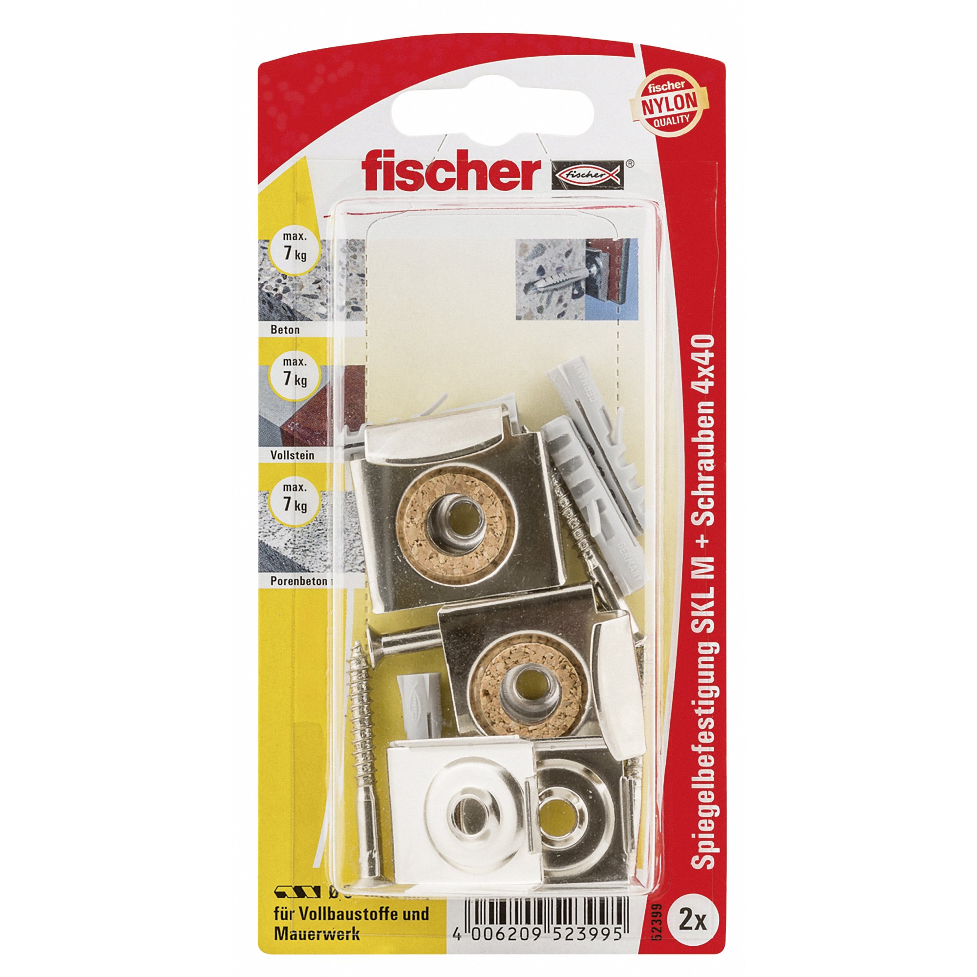 Fischer Multicolor 52399 Skl M K Mirror Fixing - Multi-Colour (4-Piece)