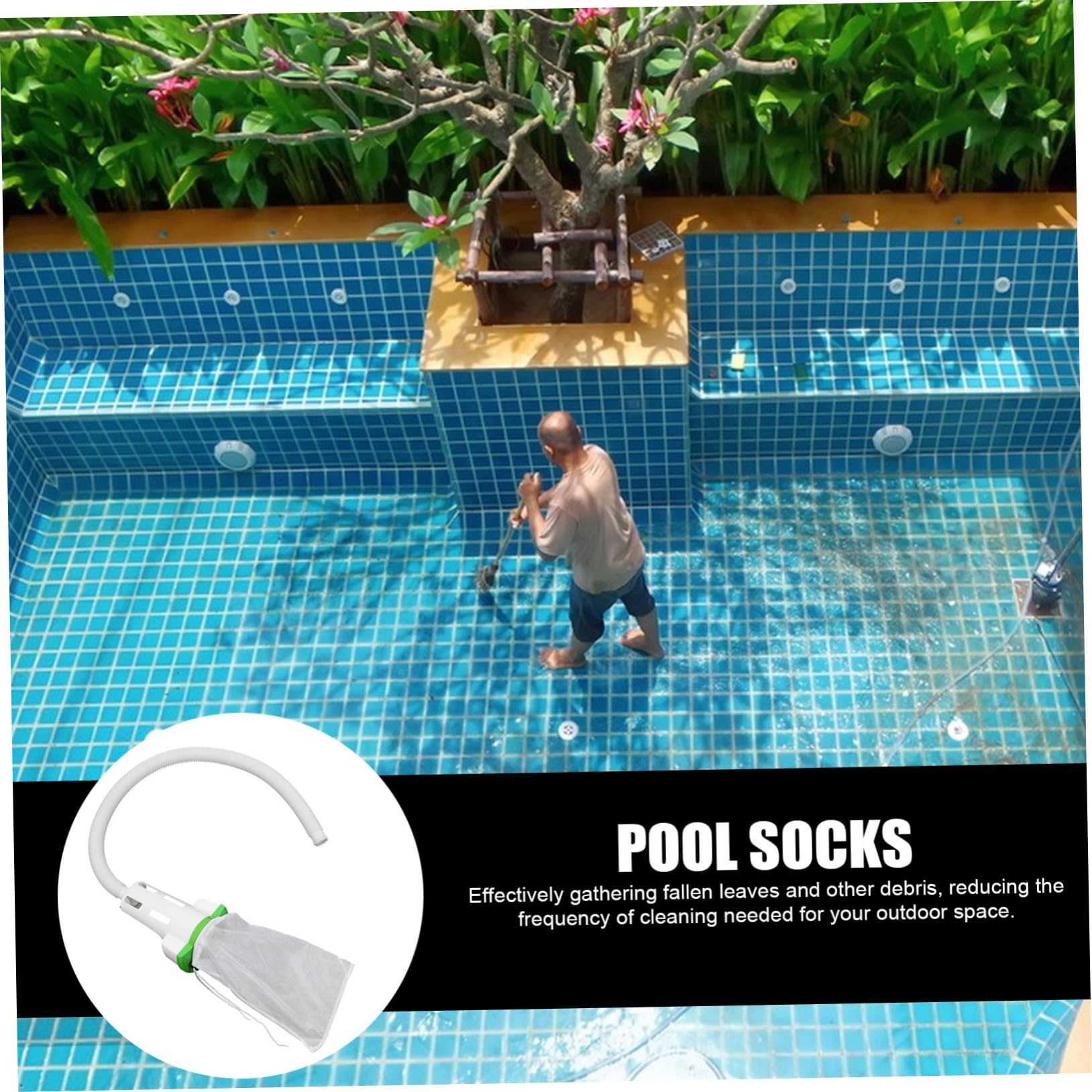 TOYANDONA Bolsas de Malla para Filtro de Piscina con Manguera Fundas Elásticas para Cesta Recolectora de Repuestos Desmontables para Limpieza de Piscinas Enterradas