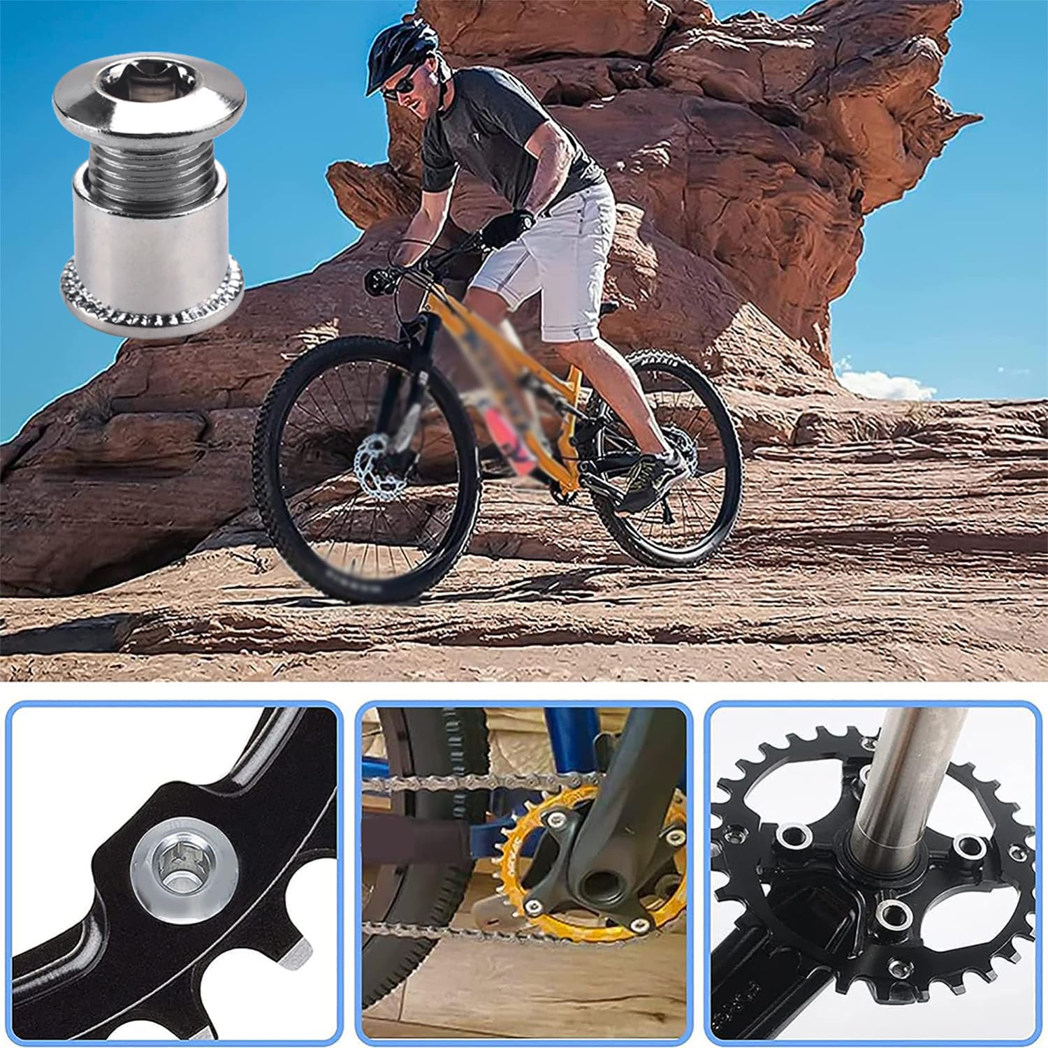 Jeu De Boulons De Plateau Campagnolo Vintage - écrous à Vis Brevetés Pour Manivelle Route - 5 Pièces