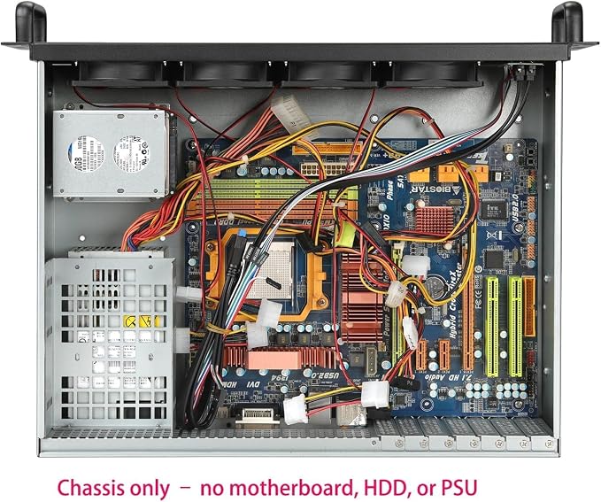 Gabinete rackmount 2U para PC industrial ATX miniatura 4