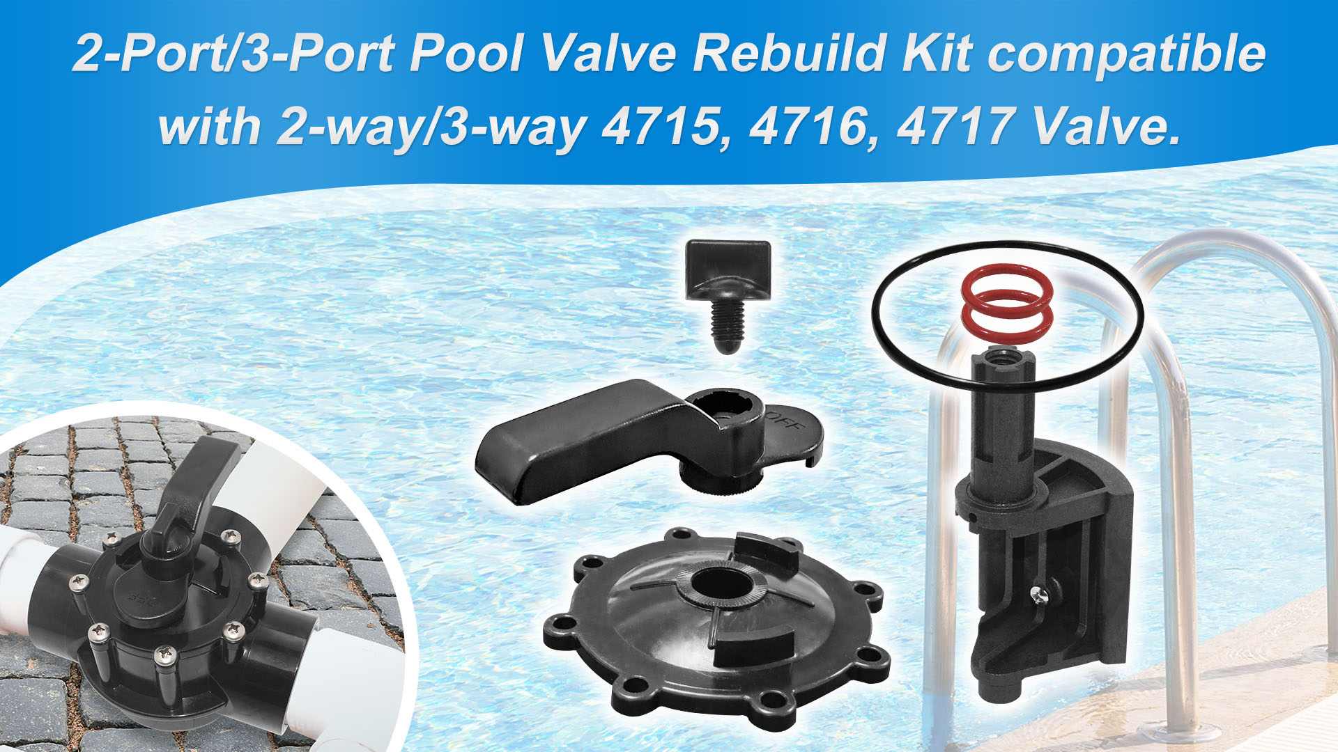 Amazon.com: 2-Port/3-Port Pool Valve Rebuild Kit Compatible with