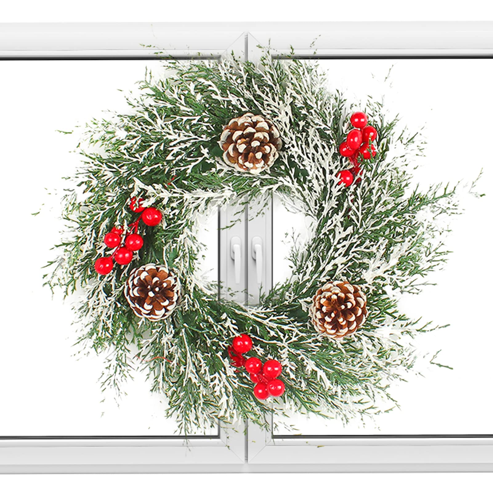Navidad Artificial - Guirnalda para puerta de - Decoración de Navidad en | corona de abeto, decoración de pared para puerta de salón Jingan