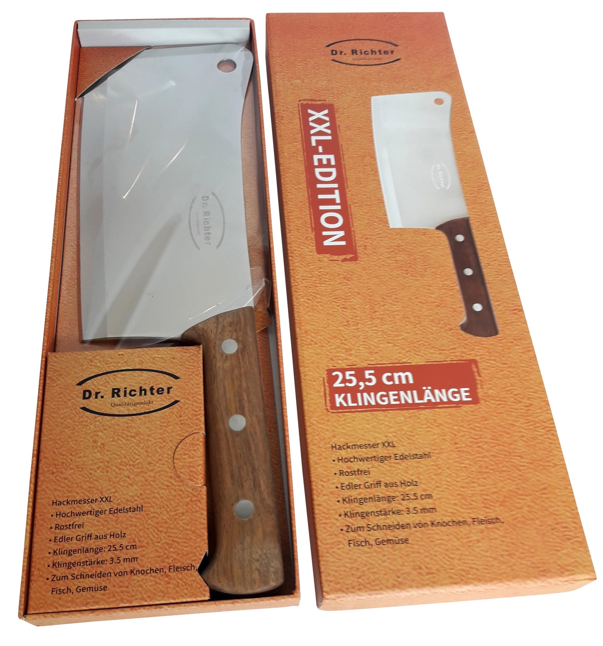edizione Giant - Mannaia XXL (lunghezza lama: 25,5 cm, lunghezza totale: 41 cm, peso oltre 1 kg, in acciaio inossidabile), da cucina