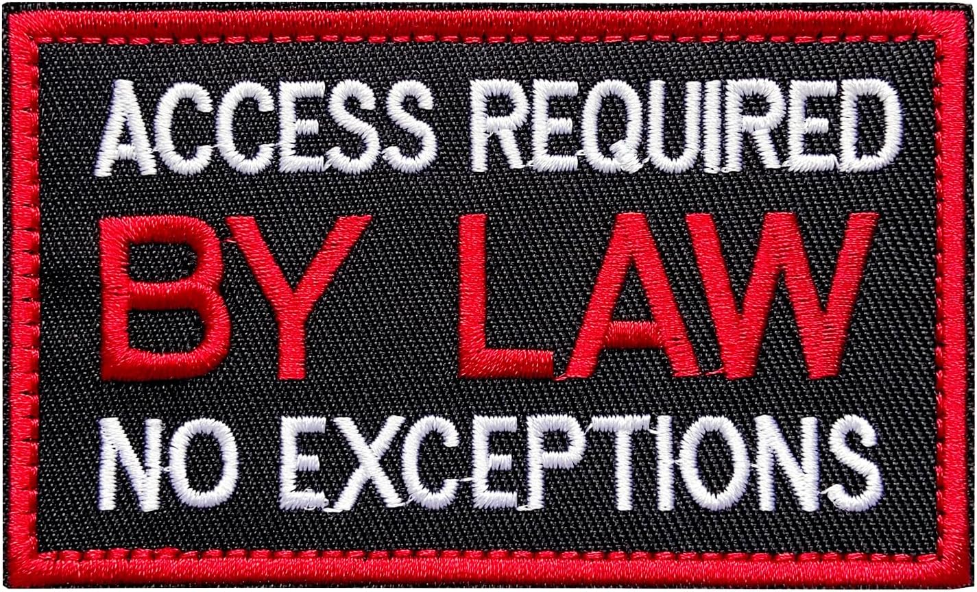 Service Dog Patches Access Required by Law No Exceptions Patch Tactical Badge Hook & Loop Fastener Patch 10 * 6cm/3.9 * 2.3in (by)