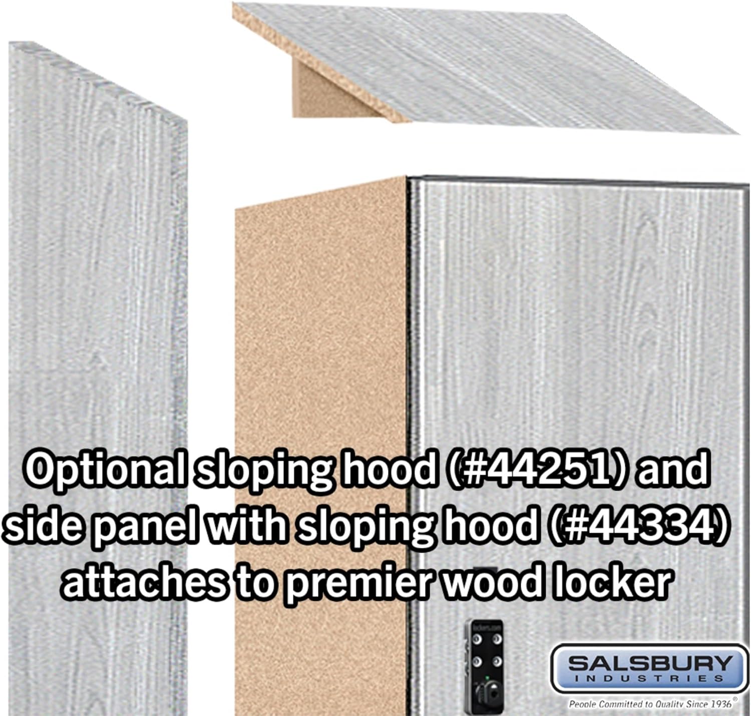Salsbury Industries 15" Wide Wood Locker - Triple Tier - 1 Wide - 6 Feet High - 18" Deep - Silver Teak - Resettable Combination Locks