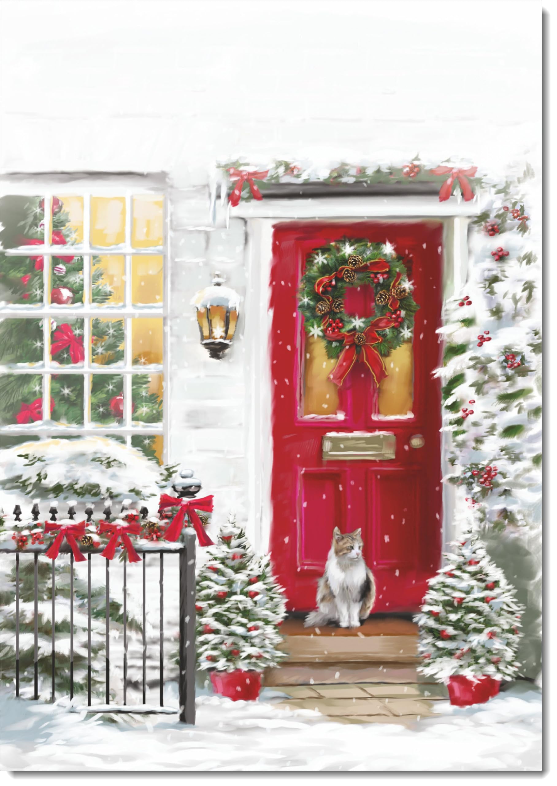 doodlecards Blank Christmas Card Red Door Large A4 Size Christmas Card with Plain Envelope — image 1