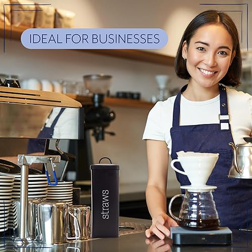 Vista 31 de AuldHome Design Bote de café negro esmaltado; almacenamiento de café moderno estilo granja para cocina Negro (etiquetado "café"),Blanco,Blanco