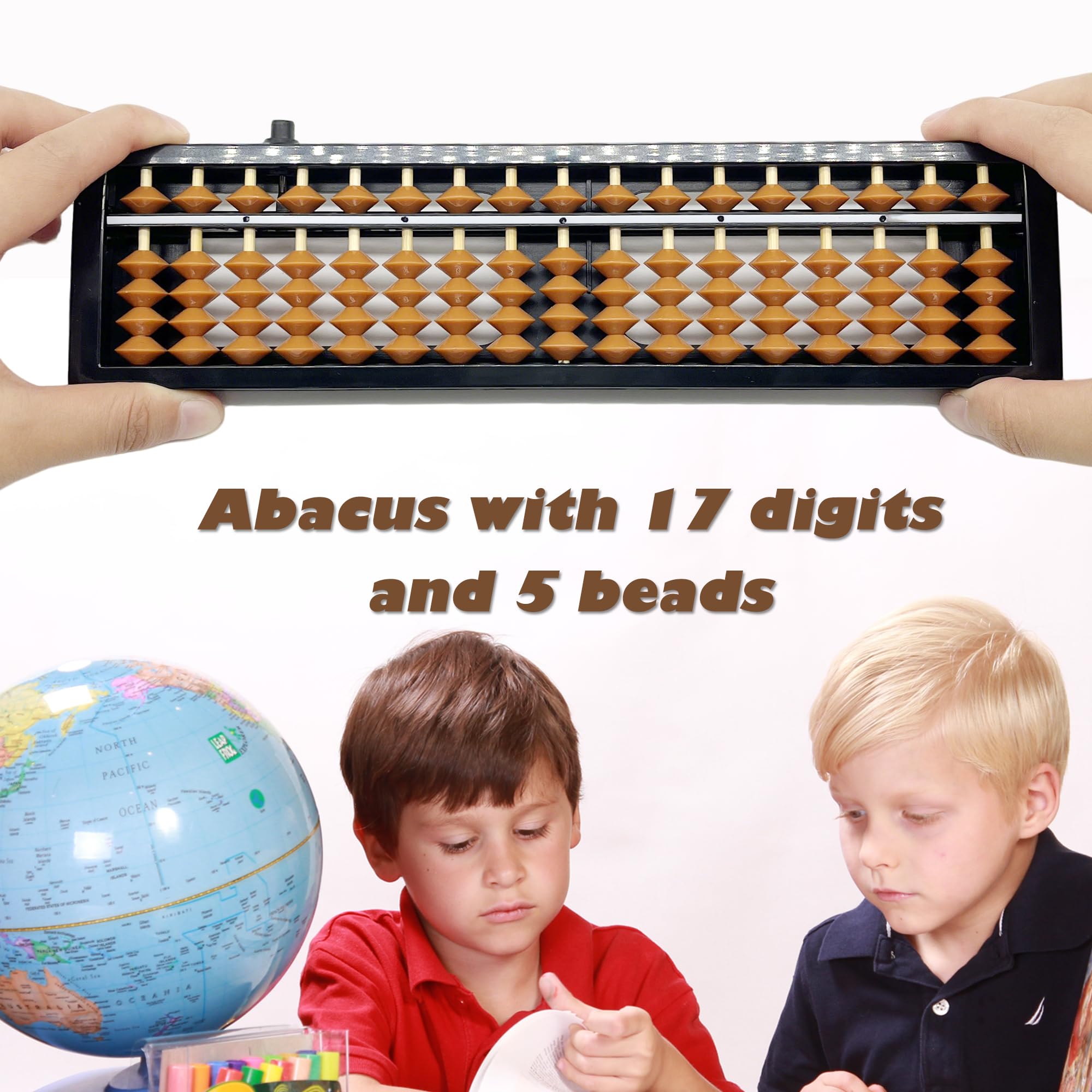 13 cifre Soroban Abacus plastica aritmetica Soroban scuola elementare Abaco Abaco per aritmetica e conteggio con pulsante di ripristino strumento di calcolo per matematico per ufficio (nero